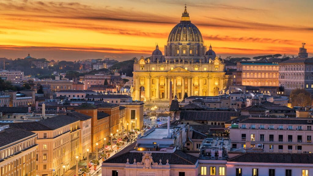 Vatican City at St. Peter's Basilica During Sunset