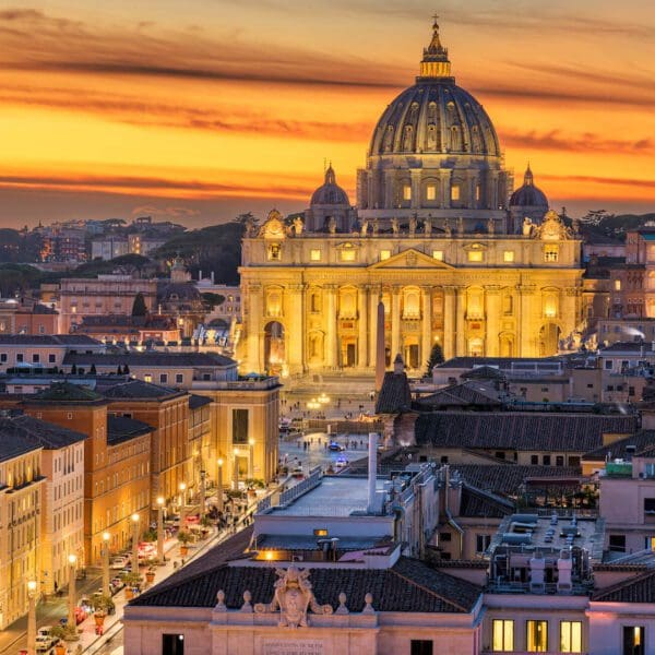 Vatican City at St. Peter's Basilica During Sunset