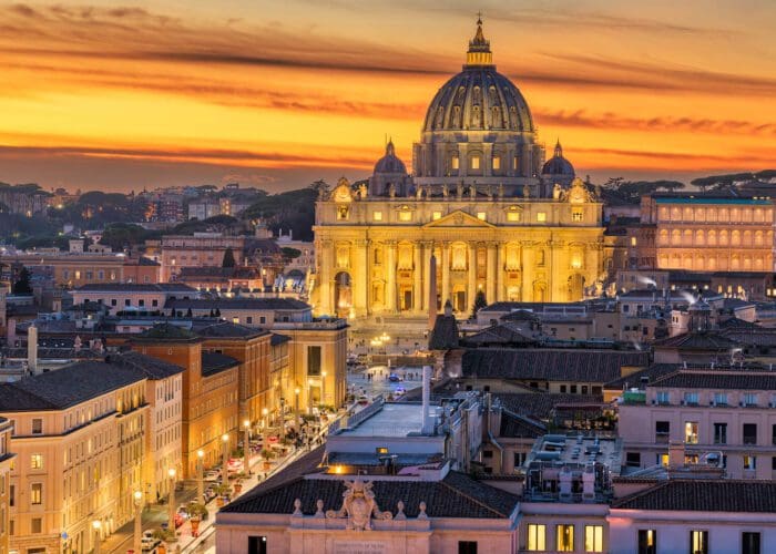 Vatican City at St. Peter's Basilica During Sunset
