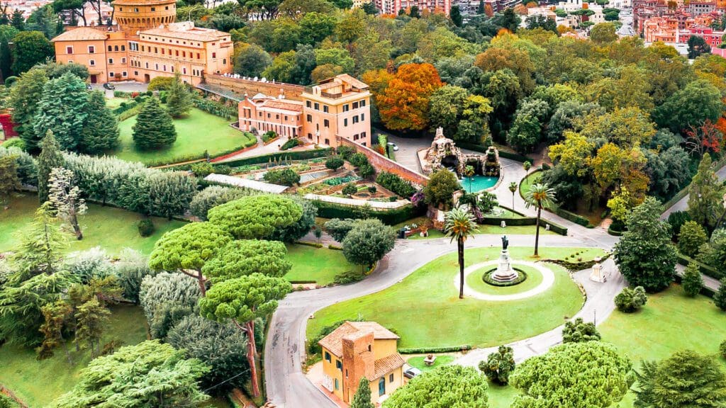 Aerial view of Vatican Gardens