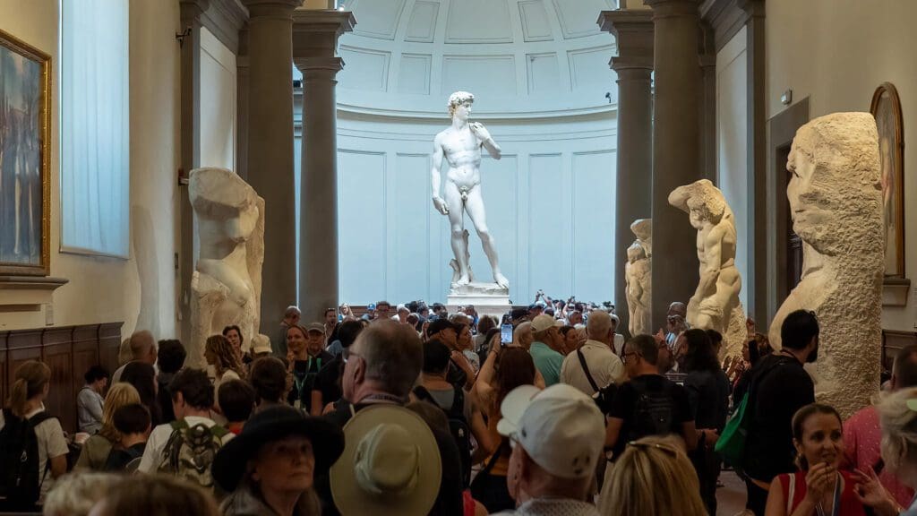 Michelangelo's David at the Galleria dell'Accademia in Florence